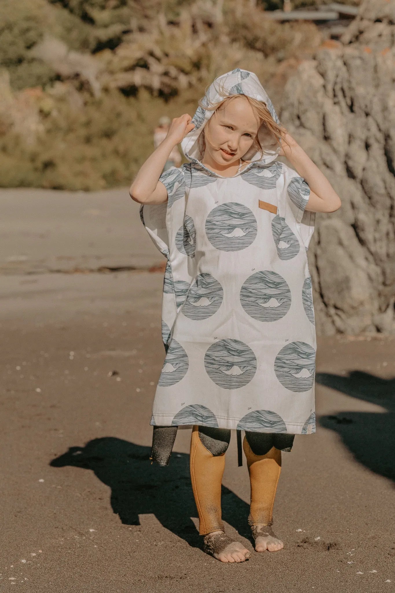 Poncho de Surf Kid Olas 100% algodón