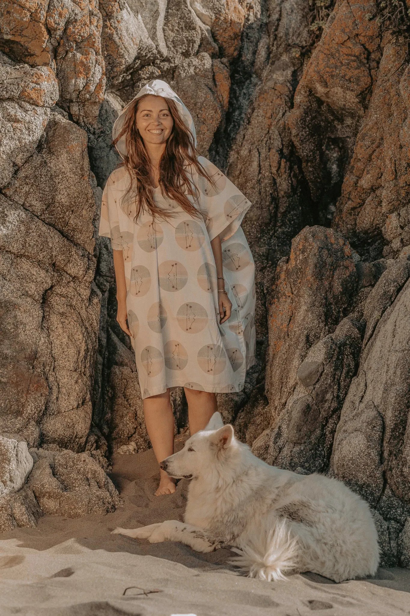 Poncho de Surf Palmeras 100% algodón