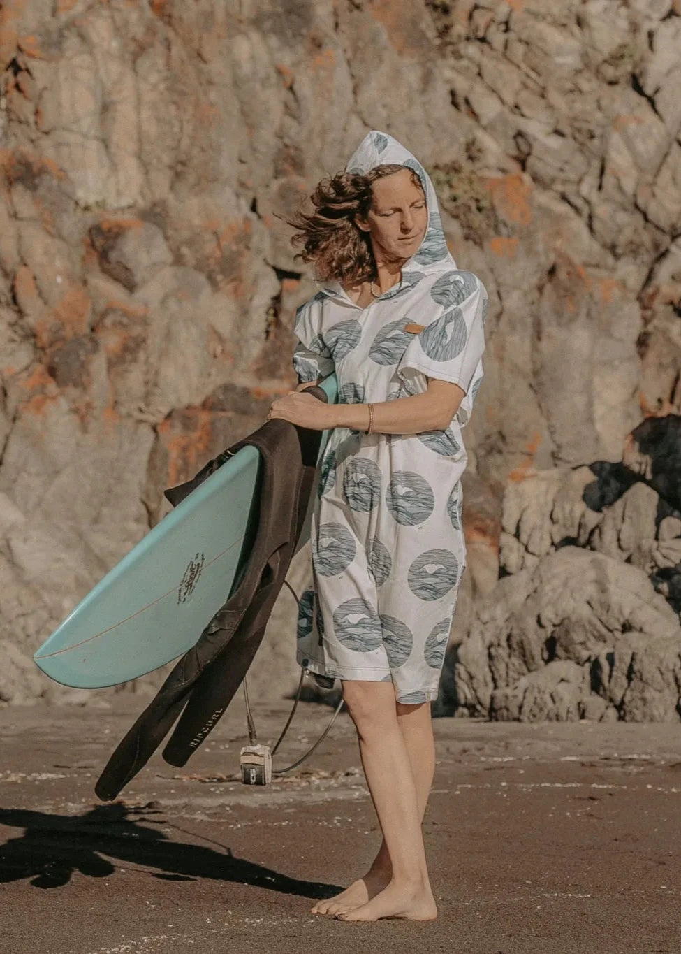 Poncho de Surf Olas 100% algodón
