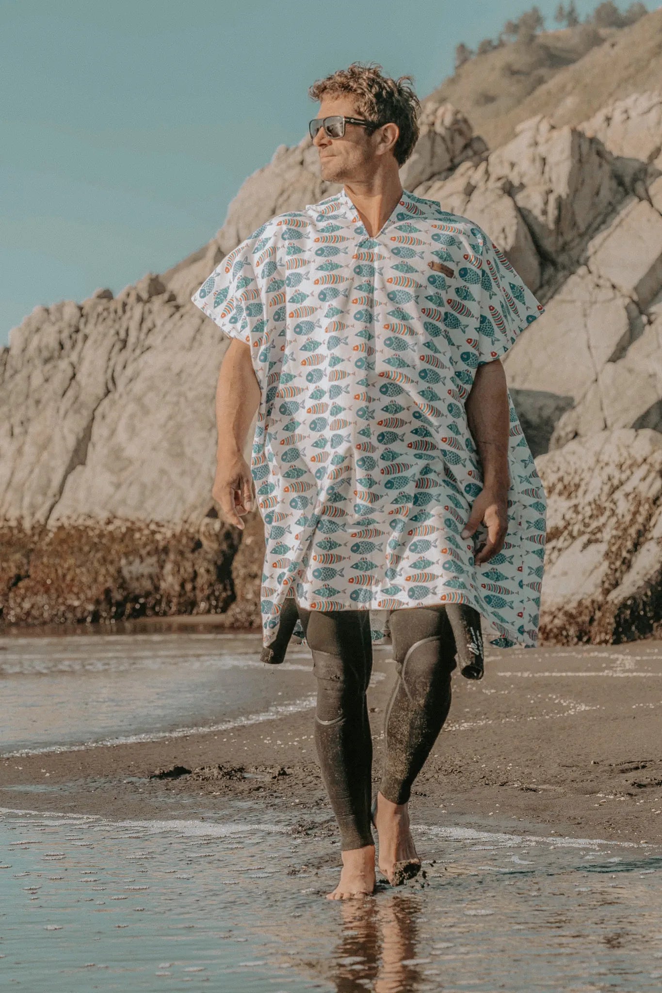 Poncho de Surf Peces 100% algodón