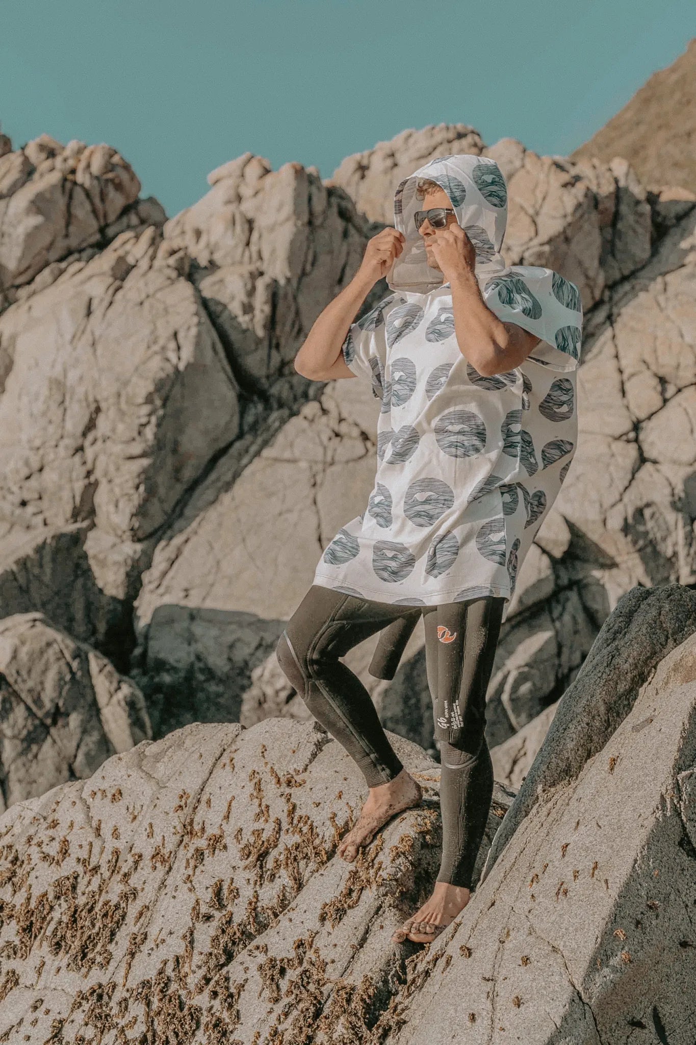 Poncho de Surf Olas 100% algodón