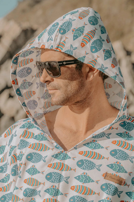 Poncho de Surf Peces 100% algodón